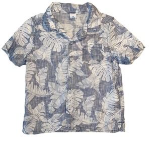 Summer Hawaiian Boys Shirt Monstera Leaves 3T
